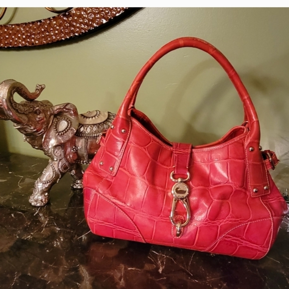 Dooney & Bourke ,Chic Red Croc-Embossed Shoulder Bag